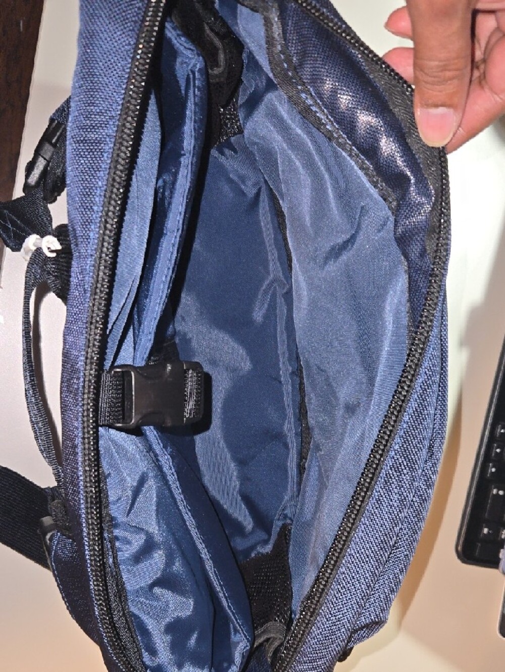 DSPTCH Navy Sling. Sleek Navy Men's Sling Backpack - Dsptch - Picture 4 of 7